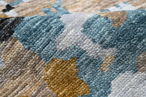 9 X 12 Ft Indoor Area Rug, Multi Color Abstract Design Rug, Indian Hand Knotted Rug, Oriental Rug, Living Floor Rug Home Decor
